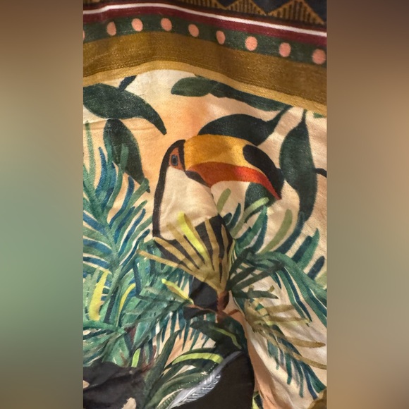 FARM RIO Tropical Mixed Scarves Button Up Shirt XS - Picture 6 of 10